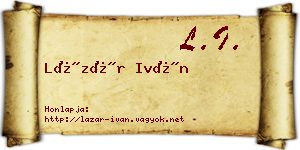 Lázár Iván névjegykártya