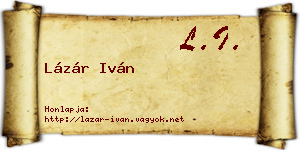 Lázár Iván névjegykártya