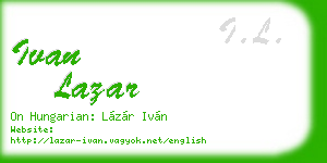 ivan lazar business card